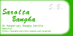 sarolta bangha business card